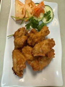 Fried Chicken Wings with Butter Rice.