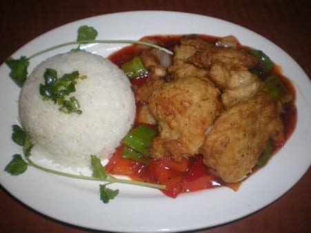 Sweet & Sour Stir Fry with Rice.