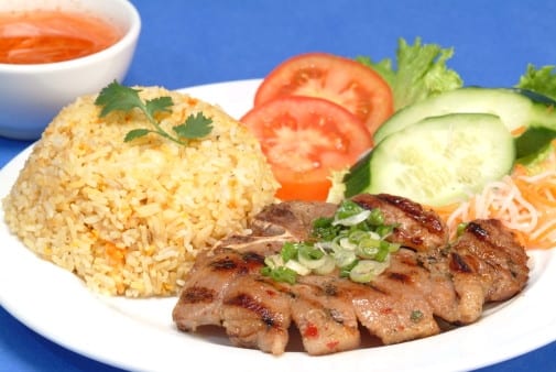 Grilled Pork Chop with Butter Rice.