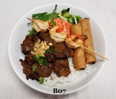 Grilled Shrimp, Pork, & Egg Roll Vermicelli.