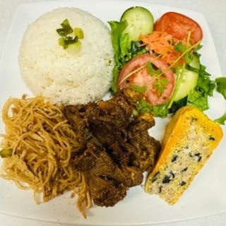 Com Shredded Pork, Egg Quiche, Grilled Pork