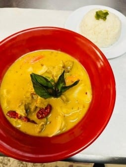 Curry Pork, Chicken, or Beef with Rice.