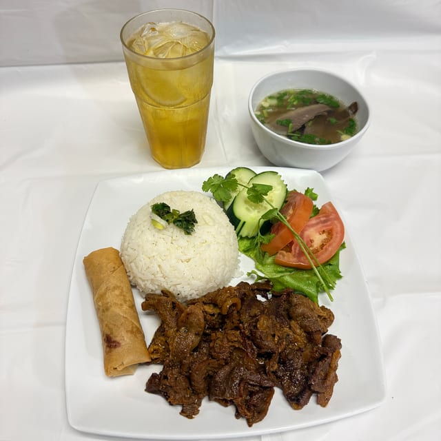 Rice or Vermicelli, Pork or Chicken.